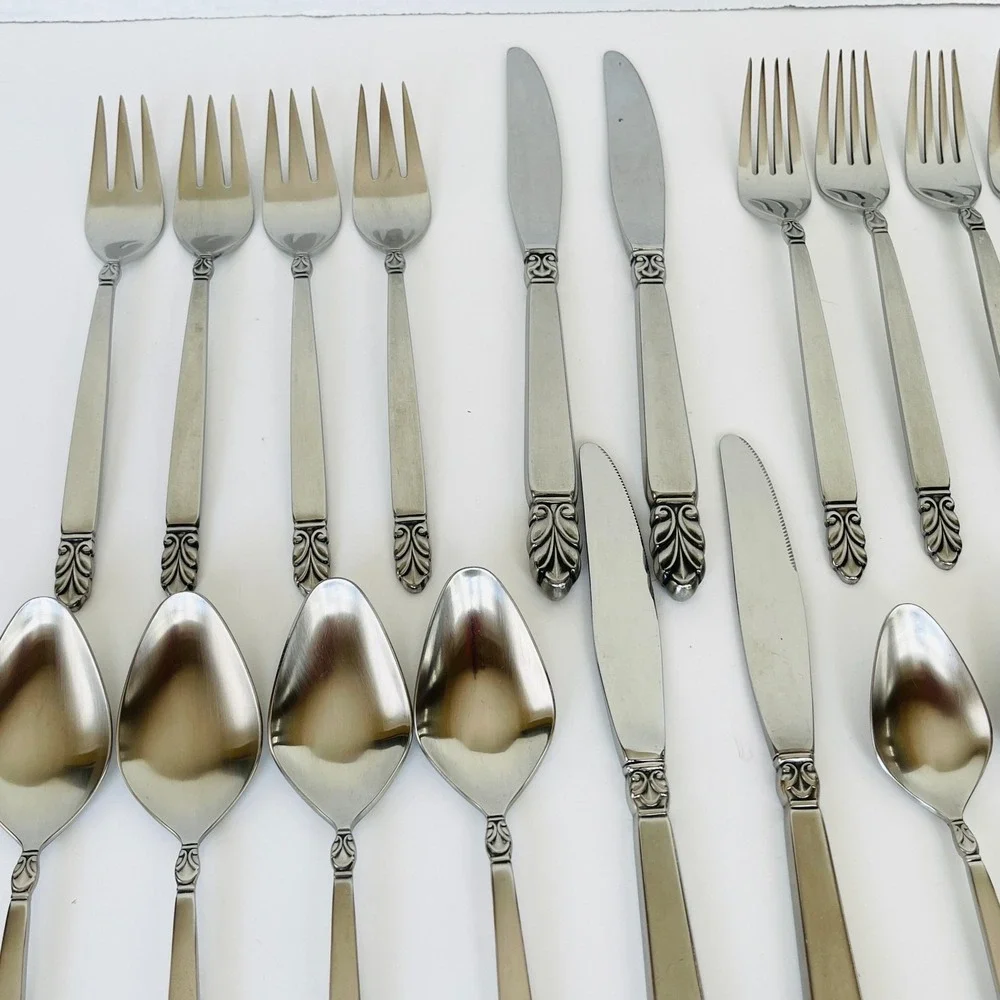 International Silver NORSE Satin Stainless Steel Flatware -20 pcs-Service for 4